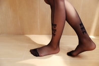جوراب شلواری جوراب شلواری ابریشمی جوراب بلند سکسی سیاه چاپ شده