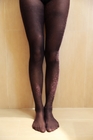 جوراب ساق بلند زنانه ابریشمی پایدار نفوذپذیر چاپ شلوار جوراب شلواری با مچ پا