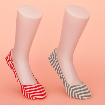 جورابهای خاکستری / قرمز جورابهای نامرئی بدون لغزش بدون نمایش جورابهای آستری با کشسانی خوب
